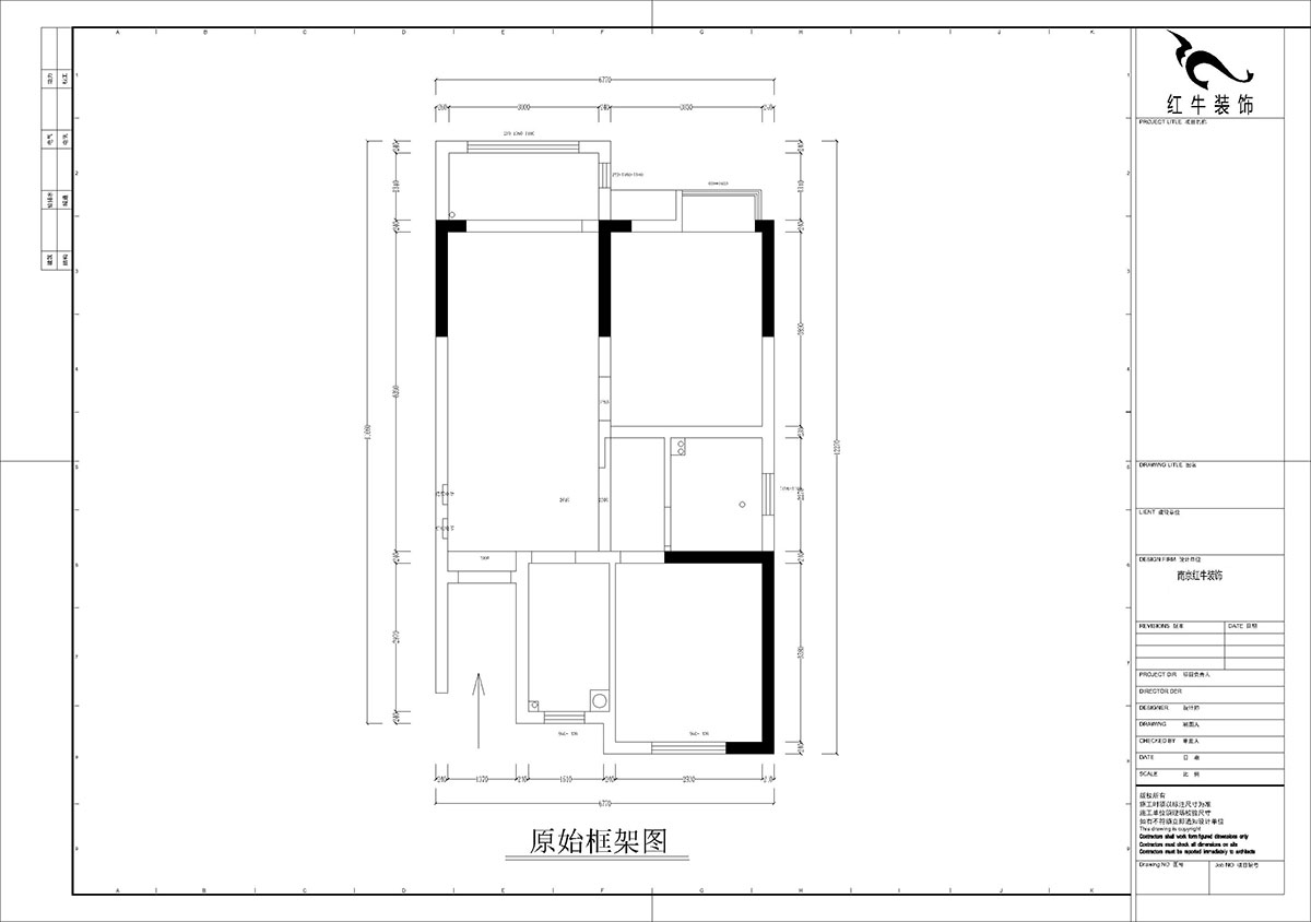 孟宪涛｜紫境东苑5-1206-71㎡-现代简约风格｜2室1厅1卫｜新房装修｜定制家｜全包10万｜00_01原始框架图